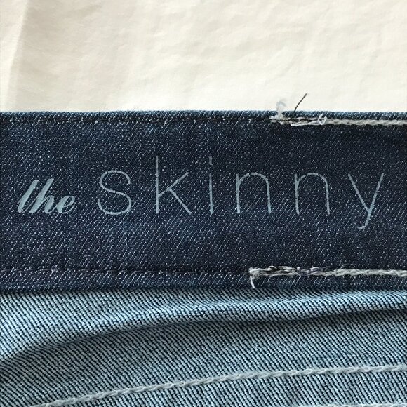 7 For All Mankind The Skinny Jeans Women 32 Blue Mid Rise Dark Wash Stretch - Picture 5 of 13